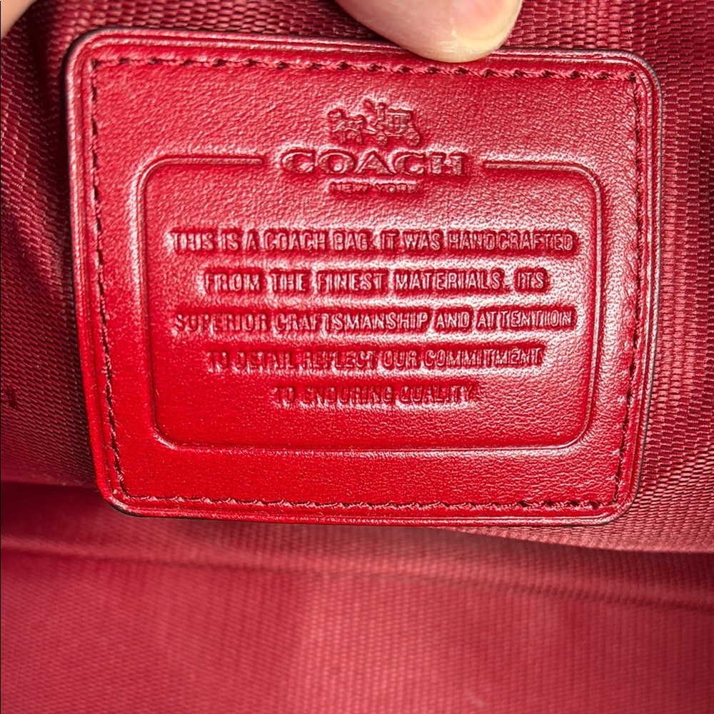 Coach Ladies Red Leather Shoulder Ranger Bag-Wow! - Picture 8 of 9
